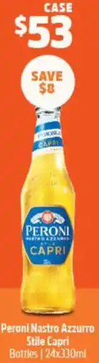 BWS Peroni Nastro Azzurro Stile Capri Bottles offer