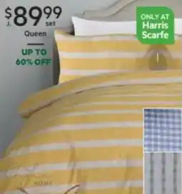 Harris Scarfe Tuesday, Sadie, Dove, Mills or Sunny Quilt Cover Set offer