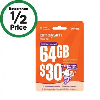 Woolworths amaysim $30 Starter Pack§ offer