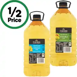 Woolworths Farmers Harvest Canola or Vegetable Oil 4 Litres offer