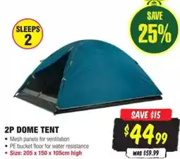 Aussie Disposals 2p dome tent offer