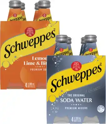 Coles Schweppes Mixers, Soft Drink or Mineral Water 4x300mL offer