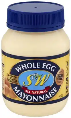 Coles S&W Whole Egg Mayonnaise 440g offer