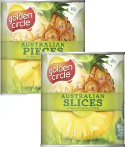 Coles Golden Circle Pineapple 440g-450g offer