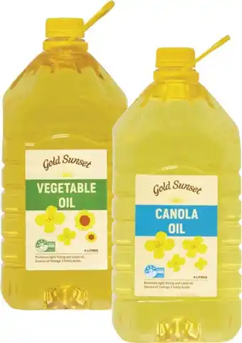 Coles Gold Sunset Canola or Vegetable Oil 4 Litre offer