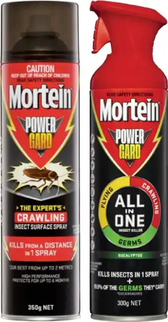 Coles Mortein PowerGard Spray Crawling Insect 350g or All in One 300g offer