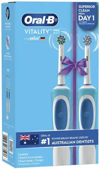 Coles Oral B Vitality Electric Toothbrush Twin 2 Pack offer