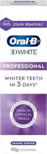 Coles Oral B 3D White Professional Strong Enamel Toothpaste 90g offer