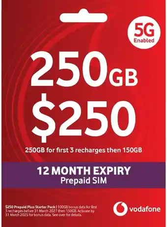 Coles Vodafone $250 Starter Pack offer