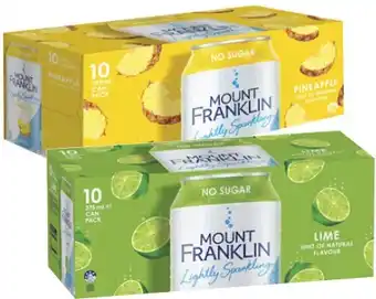 Coles Mt Franklin Sparkling Water 10x375mL offer