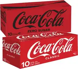 Coles Coca-Cola Soft Drink 10x375mL offer