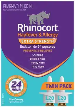 Discount Drug Stores Rhinocort Hayfever & Allergy Extra Strength Nasal Spray Twin Pack 2 x 120 Sprays offer