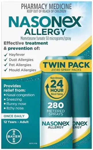 Discount Drug Stores Nasonex Allergy Nasal Spray Twin Pack 2 x 140 Sprays offer