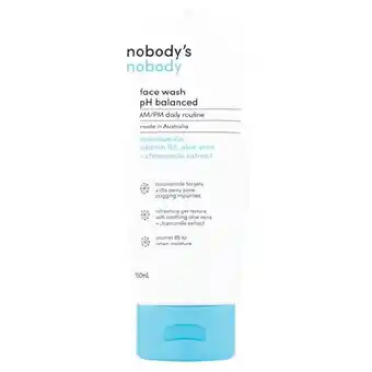 Woolworths Nobody’s Nobody Face Wash pH Balanced 150ml offer