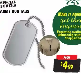 Aussie Disposals Army dog tags offer