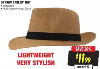 Aussie Disposals Straw trilby hat offer