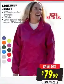 Aussie Disposals Stowaway jacket offer