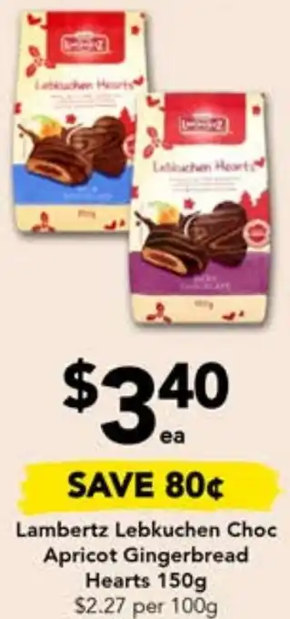 Drakes Lambertz Lebkuchen Choc Apricot Gingerbread  Heart offer