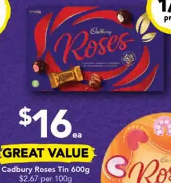 Drakes Cadbury Roses Tin offer