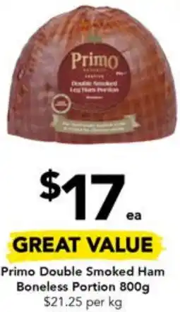 Drakes Primo Double Smoked Ham Boneless Portion offer