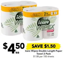 Drakes Icare Wipex Double Length Paper Towel offer