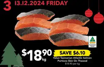 Drakes Value Tasmanian Atlantic Salmon Portions Skin On Thawed offer