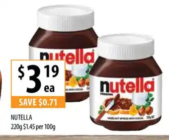 Supabarn Nutella 220g offer
