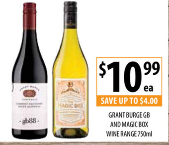 Supabarn Grant Burge GB and Magic Box Wine Range 750ml offer