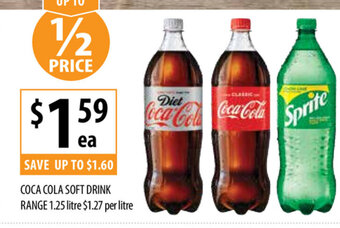 Supabarn Coca Cola Soft Drink Range 1,25 Litre offer