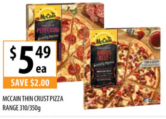 Supabarn McCain Thin Crust Pizza Range 310/350g offer