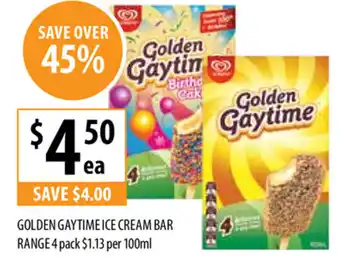 Supabarn Golden Gaytime Ice Cream Bar 4 Pack 100ml offer