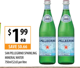 Supabarn San Pellegrino Sparkling Mineral Water 750ml offer