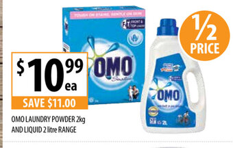 Supabarn OMO Laundry Powder 2kg and Liquid 2 Litre Range offer
