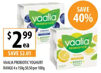 Vaalia Probiotic Yoghurt 4x150g