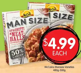 McCains Mansize Varieties 480g-500g