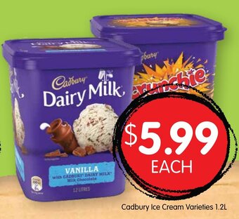 Spudshed Cadbury Ice Cream Varieties 1,2L offer