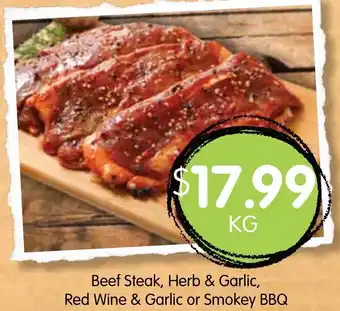 Spudshed Beef Steak, Herb, & Garlic, Red Wine & Garlic or Smokey BBQ offer