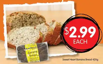 Spudshed Sweet Heart Banana Bread 420g offer