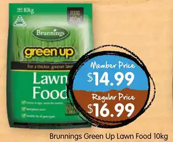 Spudshed Brunnings Green Up Lawn Food 10kg offer