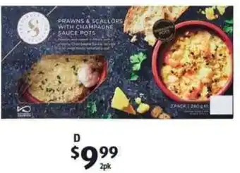 ALDI Prawns & Scallops With Champagne Sauce Pots 2Pk offer