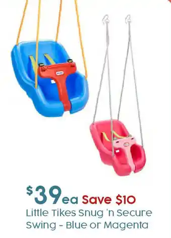 Target Little Tikes Snug 'n Secure Swing - Blue or Magenta offer