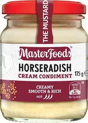 IGA MasterFoods Horseradish Cream 175g or Mustard 170‑175g Selected Varieties offer