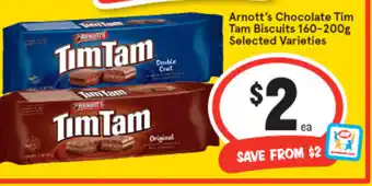 Arnott's Chocolate TIm Tam Biscuits 160-200g