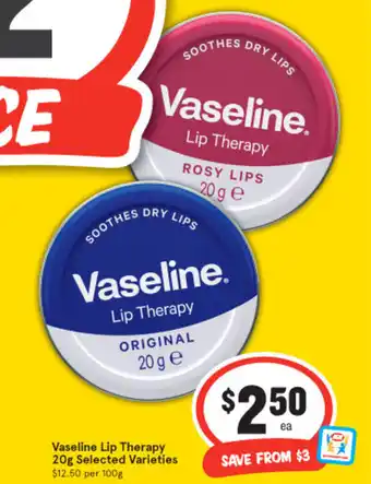 IGA Vaseline Lip Therapy 20g offer