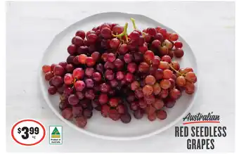 IGA Autralian Red Seedless Grapes offer