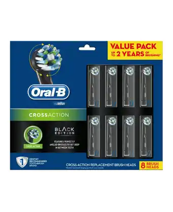 Shaver Shop Oral-b crossaction brush head refill 8 pack black offer