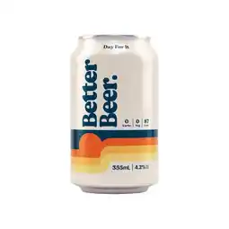 Woolworths Better Beer Zero Carb Lager Cans 24x355ml offer