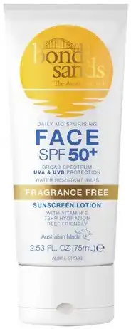 Coles Bondi Sands Fragrance Free Face Sunscreen Lotion SPF50+ 75mL^ offer