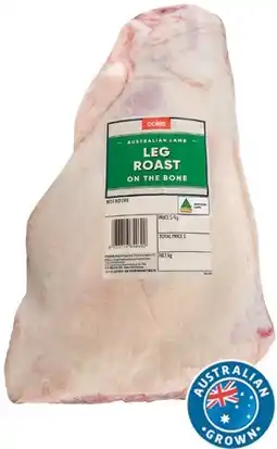 Coles Coles Australian Lamb Whole or Half Leg Roast offer