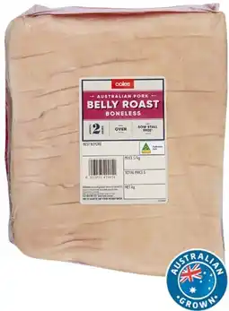 Coles Coles Australian Pork Belly Roast Boneless offer